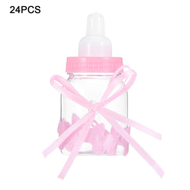 Decoración 24 Piezas Botellas Rellenables ANGGREK Caja De Dulces Regalo Para Baby Shower Fiesta Decoraciones Rosa