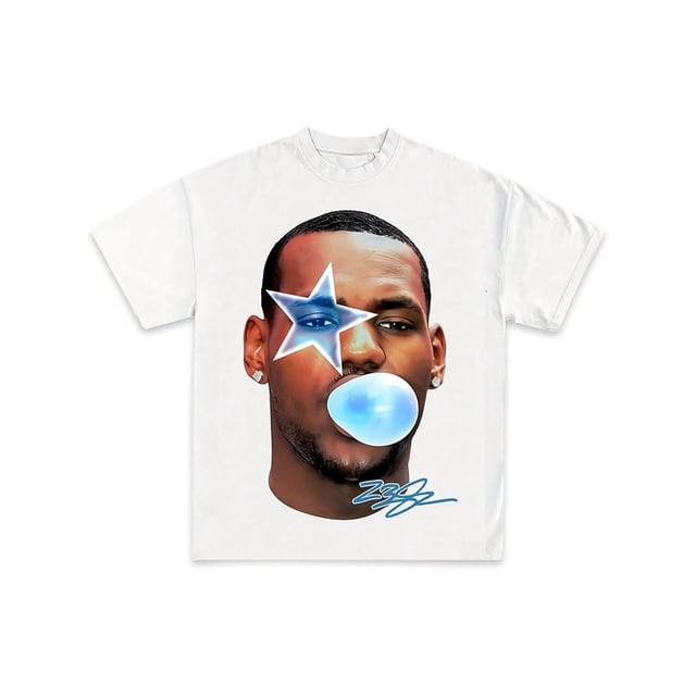 Ball - Vintage Hip-Hop Y2K Streetwear T-Shirt - Rap Basketball Graphic Tee With Star & Bubble Gum Design, Music Fan Apparel, Streetwear Fashion, Retro Graphic Shirt, Durable Fabric
