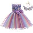 thumbnail image 2 of Tendencia de moda Unicornio Lindo Lazo Ropa para niños Ropa de princesa Malla Regalo del día de las niñas Ropa, 2 of 6