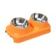 thumbnail image 2 of Comedero elevado para gatos, comedero de acero inoxidable para mascotas de interior, resistente, para uso diario. Naranja, 2 of 8