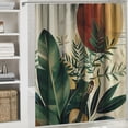 thumbnail image 6 of Orinice Bohemian Plants Shower Curtain with 12 Hooks Tropical Rainforest Botanical Palm Banana Leaf Aesthetic Beige Polyester Fabric Waterproof Decorative Bathroom Home Hotel Shower Curtain Set  60x72, 6 of 7