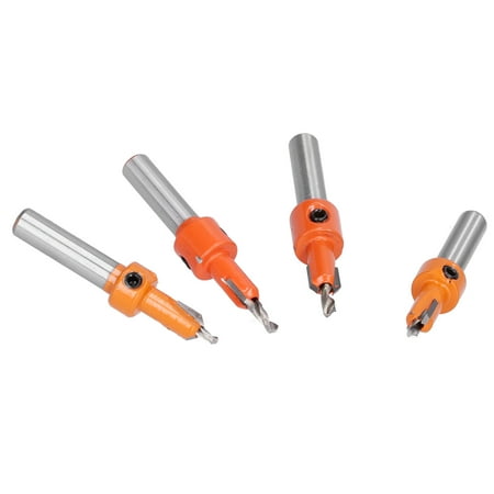 

Gupbes Drill Bits 4 Pcs Countersink Drill Bit Set High Hardness Strong Cutting Force Durable Wood Drill For Carpentry Drill Countersink