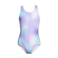 thumbnail image 5 of Ticikt Girls One Piece Swimsuits Color Block Bathing Suit Kids Swimwear for Beach,Color:Purple,Size:5XL, 5 of 5