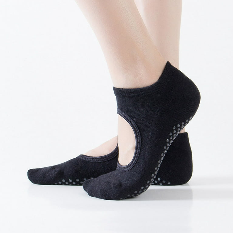 D-GROEE 2 Pairs Yoga Socks for Women Non-slip Hollow Ballet Dance