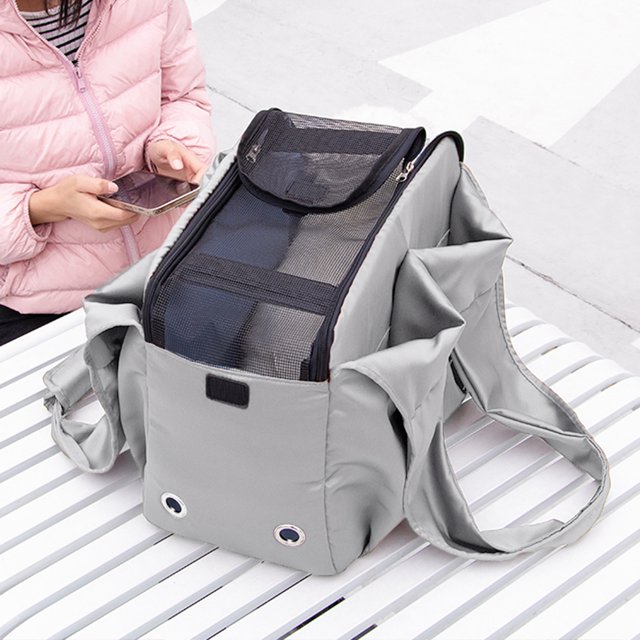 Bolso de viaje para mascotas impermeable pequeño gato perro bolso de mano (gris) JShteea Libre de BPA