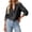 Black, variant on Chambray Button Down Shirt for Women Long Sleeve Collared Loose Fit Blouse Chest Pocket Casual Lightweight Denim Style Tunic Top for Daily Wear L