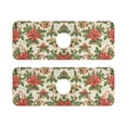 thumbnail image 7 of Yayeee Faucet Mat for Kitchen Sink 14.7" Diatomite Long Splash Guard Pad, Retro Christmas Holly, 2 Pack, 7 of 7