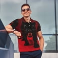 thumbnail image 4 of Balery Black Panther Red Background Camisa Polo de Hombre con Estampado, de Manga Corta y Tejido Medio, Camisa Tipo Golf Polo-3X-Large, 4 of 6