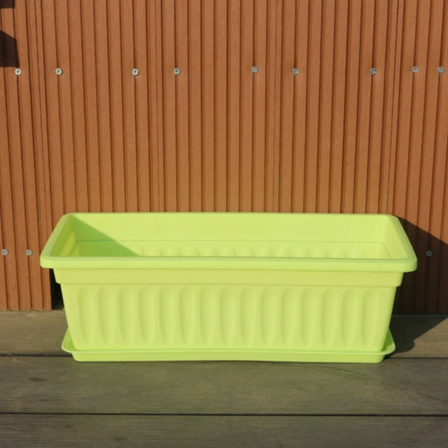 3pcs Resin Rectangular Planting Pot Drainage Hole Vegetable Flower Planter Home Garden Plant Tray Red 44x19x14cm