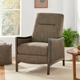 thumbnail image 2 of GDF Studio Drury Contemporary Fabric Upholstered Pushback Recliner, Brown and Dark Walnut, 2 of 13