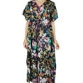 thumbnail image 4 of Bimba Women Long Classic Cotton Kaftan Sleep Maxi Gown Caftan Floral Coverup, 4 of 7
