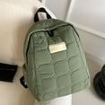 thumbnail image 2 of WANDF Cotton filled Backpack for Women Lightweight Casual Quilted Daypack Vintage Winter Style Bookbag for College, High School, Work, Travel, Green, 2 of 9