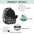 thumbnail image 4 of Football and Rugby Red Pattern Backpack for School, Cute School Bag with Adjustable Shoulder Straps and Padded Back, 15.3"x11"x7.1", 4 of 5