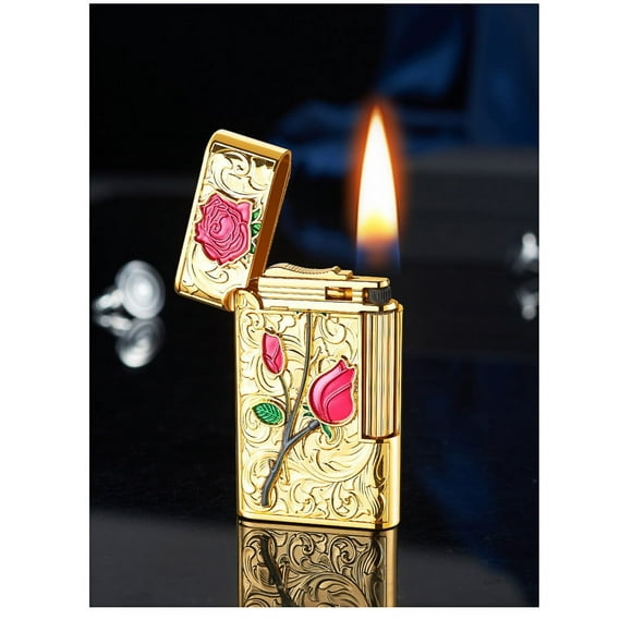 Clearance! Uscallm Metal Inflatable Lighter, Valentine's Day Rose Inflatable Metal Lighter, Valentine's Day Gift Lighter for Lover Husband Wife Calf Stretch Box Sale&Deal