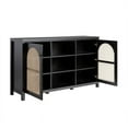 thumbnail image 4 of Walker Edison 2-Door Modern Rattan & Wood Sideboard in Black, 4 of 15