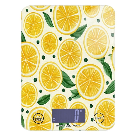 Kitchen Scale Digital Food Scale 5000g Max Capacity Battery Operated (Batteries Not Included) Lemon Cross Sections Pattern