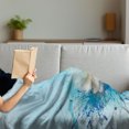 thumbnail image 3 of Flower Soft Flannel Fleece Blanket, Oil Painting Chamomile Pattern with Splash on Background Image Pastoral Expression, Cozy Plush for Indoor and Outdoor Use, 60" x 80", White Blue, by Ambesonne, 3 of 5