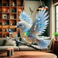 thumbnail image 3 of Crystal Sky Bluebird Stained Art Ornament (8 Inches), Stained Glass Birds for Window, Crystal Acrylic Birds Hanging Suncatcher, Double-Sided Appeal for Window/Indoor/Gardens, 3 of 8