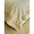 thumbnail image 3 of Kouboo Hand Block Printed Cotton Quilt and Bedspread – Yellow, 3 of 9