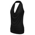 thumbnail image 2 of Aozrynl Womens Sleeveless Halter Neck Draped Blouse Tops (Female Plus Size Available), 2 of 5