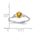thumbnail image 2 of 14K White Gold Ring Band with Stones (11) November Citrine Oval Yellow, Size 6, 2 of 2