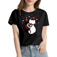 thumbnail image 1 of TSADFHJI Tuniques pour Femmes Manches Courtes Pack Imprimé Chat T-Shirt S Gris Foncé, 1 of 4