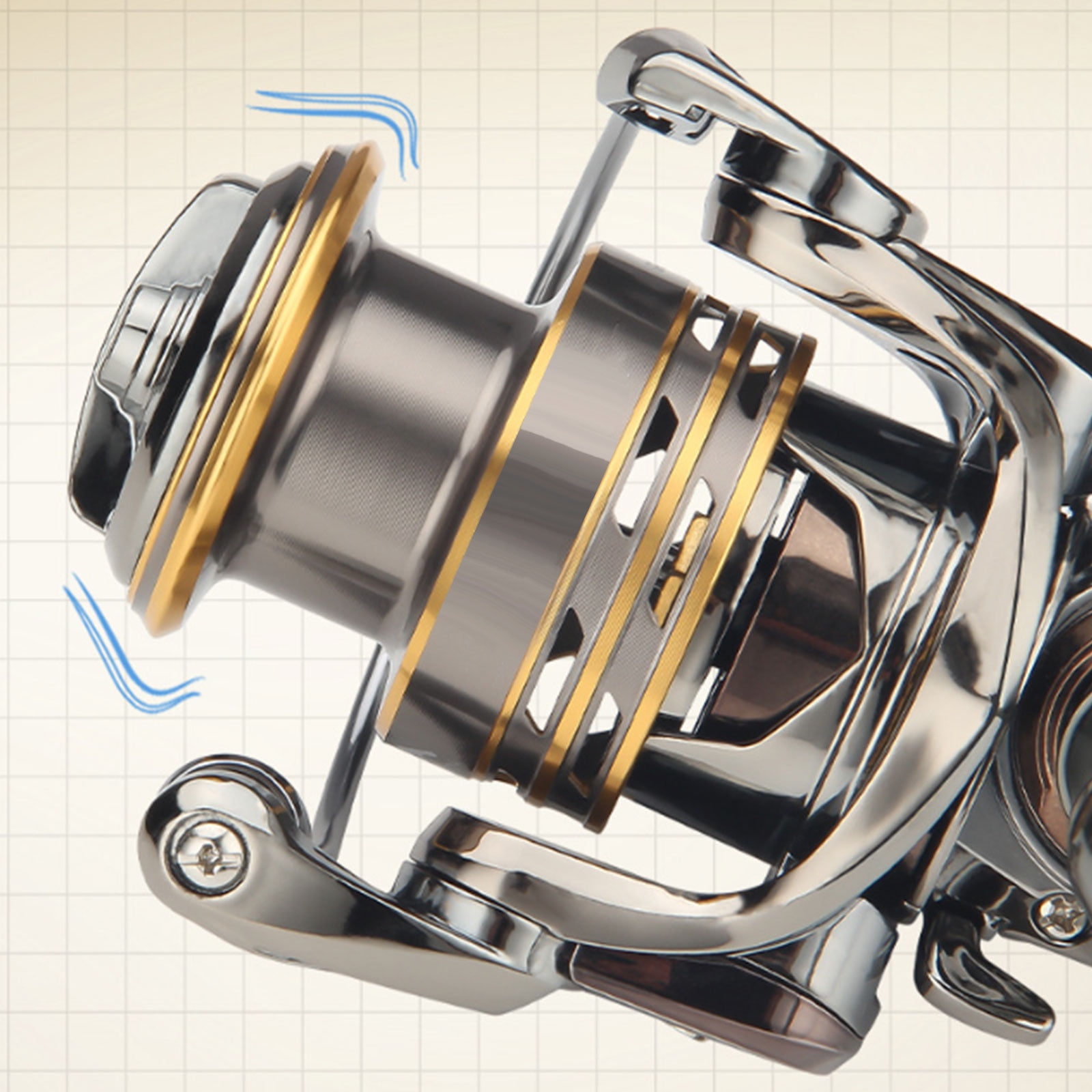 Spinnings Fishing Reel for Saltwater Freshwater Fishing 13Lbs Drag Fishing Reel Metal Spool 5.2:1 Gear Ratio Reel