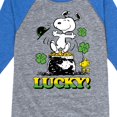 thumbnail image 3 of Lucky Snoopy - Toddler And Youth Raglan Graphic T-Shirt, 3 of 5