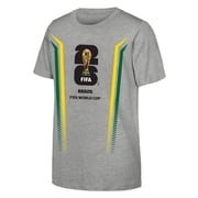FIFA World Cup 2026 Men's Gray Stripe Brazil Soccer Graphic Tee