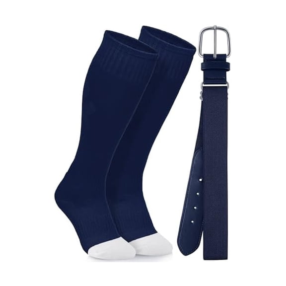 EryueerBaseball Socks and Belt Combo Youth Boys Softball Football Socks and Elastic Baseball Belts for Boys Girls