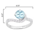 thumbnail image 3 of Sterling Silver with Natural Aquamarine and White Zircon Promise Ring, 3 of 3