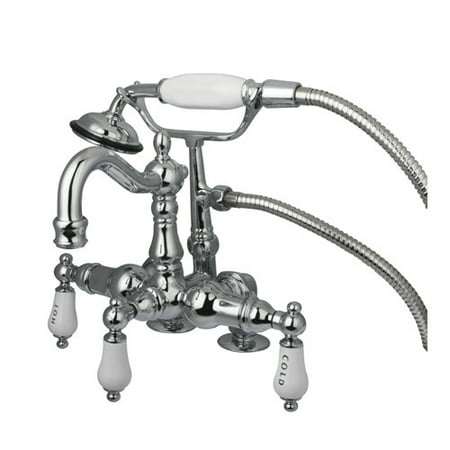 Kingston Brass Vintage Clawfoot Tub Faucet with Labeled Hot and Cold Levers