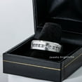 thumbnail image 6 of Jewelry Avalanche Titanium Mens Wedding Band - Comfort Fit Brushed Finish White IP with 9 Channel CZ Titanium Anniversary Ring, 6 of 7