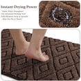 thumbnail image 2 of Yamaziot 3pcs Bathroom Rugs Set with U-Shaped Mat, Non Slip, Quick Drying, Ultra Soft and Water Absorbent Bath Rug Carpet Machine Washable Rug, Brown, 2 of 8