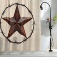 thumbnail image 2 of Texas Star Farmhouse Waterproof Shower Curtain, Stall 36"x72" Washable Polyester Fabric Shower Curtains for Bathroom, Western Country Stars Retro Decorative Bathtub Curtain Sets with Hooks, 2 of 9