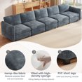 thumbnail image 4 of Guyii 5 Seater Sofa, 147.63" Large Fabric Couch, Comfortable Rectangular Sofa with Thick Cushions and Soft Backrest, Modern Sofa for Living Room, Bedroom, Apartment, Blue, 4 of 8