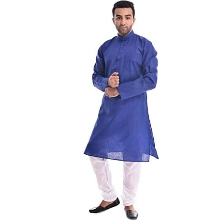 

Royal Kurta Mens Khadi Linen Kurta Pyjama Set (38 Royal Blue)