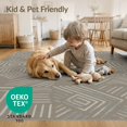 thumbnail image 4 of ODIKA 5'x7' Gray White Geometric Design Washable Area Rug Modern Abstract Pattern with Intricate Lines Non-Slip, Chair-Friendly for Dining Room, Under Table, Home Office, 4 of 7