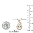 thumbnail image 3 of Dazzlingrock Collection 6X4mm Pear Blue Topaz & Round White Diamond Swirl Infinity Teardrop Pendant for Women with 18 Inch Gold Chain (0.10 ctw, Color I-J, Clarity I2-I3) in 10K Rose Gold, 3 of 4
