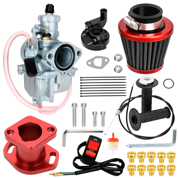 VM22 26mm Carburetor Throttle Assembly Main Jets Kit for Predator 212cc 224cc 196cc Non Hemi Coleman CT200U BT200X Mini Bike KT196 Go Kart 6.5HP GX160 Clone Baja MB200 Performance Parts