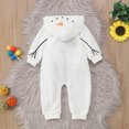 thumbnail image 5 of XFHLMJFF Christmas Snowman Jumpsuits for One Piece Baby Cartoon Long Sleeved Hooded Coveralls Plush Onesie Climbing Outfits for 3-6 Months, 5 of 7