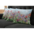 thumbnail image 5 of Ambesonne Floral Throw Pillow Cover 4 Pack, Summer Blooms, 20", Red Green Purple, 5 of 5