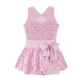thumbnail image 3 of YiZYiF Kids Girls Sequins Jazz Latin Dance Leotard Dress Stage Performance Costume A Pink 14, 3 of 6