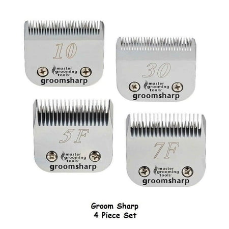 Clipper Blade Sets Stylist Barber Groomer A5 Compatible Kits Wholesale for Pros (Groom Sharp 4 Piece Set)