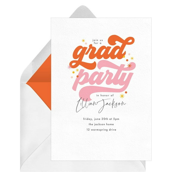 Graduation Party Invitation Card – Stylish Grad Party Announcement – Personalized Design with Envelope – Perfect for Celebrating Graduates