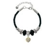 thumbnail image 2 of Delight Jewelry Goldtone Clear AB Crystal Heart Coach Celtic Knot Leather Bead Bracelet, 7"+2" Extender, 2 of 4