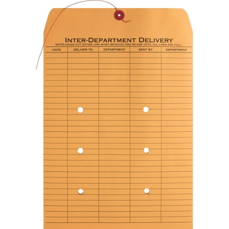 Business Source, BSN42255, 2-Sided Inter-Department Envelopes, 100 Per Box, Kraft