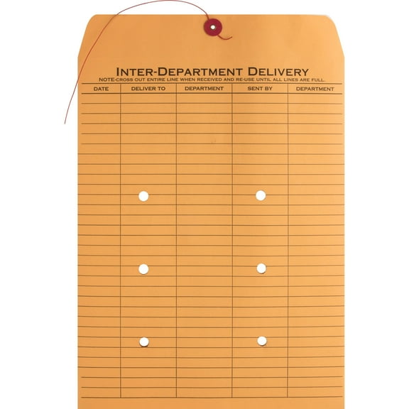 Business Source, BSN42255, 2-sided Inter-Department Envelopes, 100 / Box, Kraft