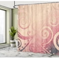 thumbnail image 4 of Ambesonne Modern Shower Curtain, Floral Swirls Leaves Print, 69"Wx75"L, Pastel Pink, 4 of 4