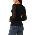 thumbnail image 3 of INSPIRE CHIC Women's Blouses Dressy Casual V Neck Top Swiss Dot Long Sleeve Shirts, 3 of 4